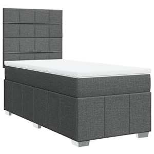 Box spring postel s matrací tmavě šedá 80 x 200 cm textil - obrázek 3