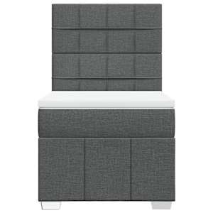Box spring postel s matrací tmavě šedá 80 x 200 cm textil - obrázek 6