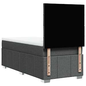 Box spring postel s matrací tmavě šedá 80 x 200 cm textil - obrázek 8