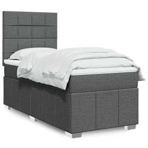 Box spring postel s matrací tmavě šedá 80 x 200 cm textil