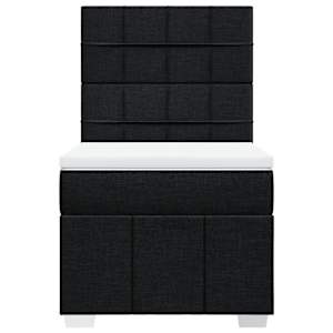 Box spring postel s matrací černá 80 x 200 cm textil - obrázek 6