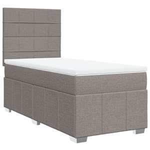 vidaXL Cama com molas/colch&atilde;o 80x200 cm tecido castanho-acinzentado