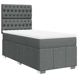 Box spring postel s matrací tmavě šedá 80 x 200 cm textil - obrázek 3