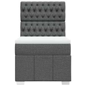 Box spring postel s matrací tmavě šedá 80 x 200 cm textil - obrázek 6