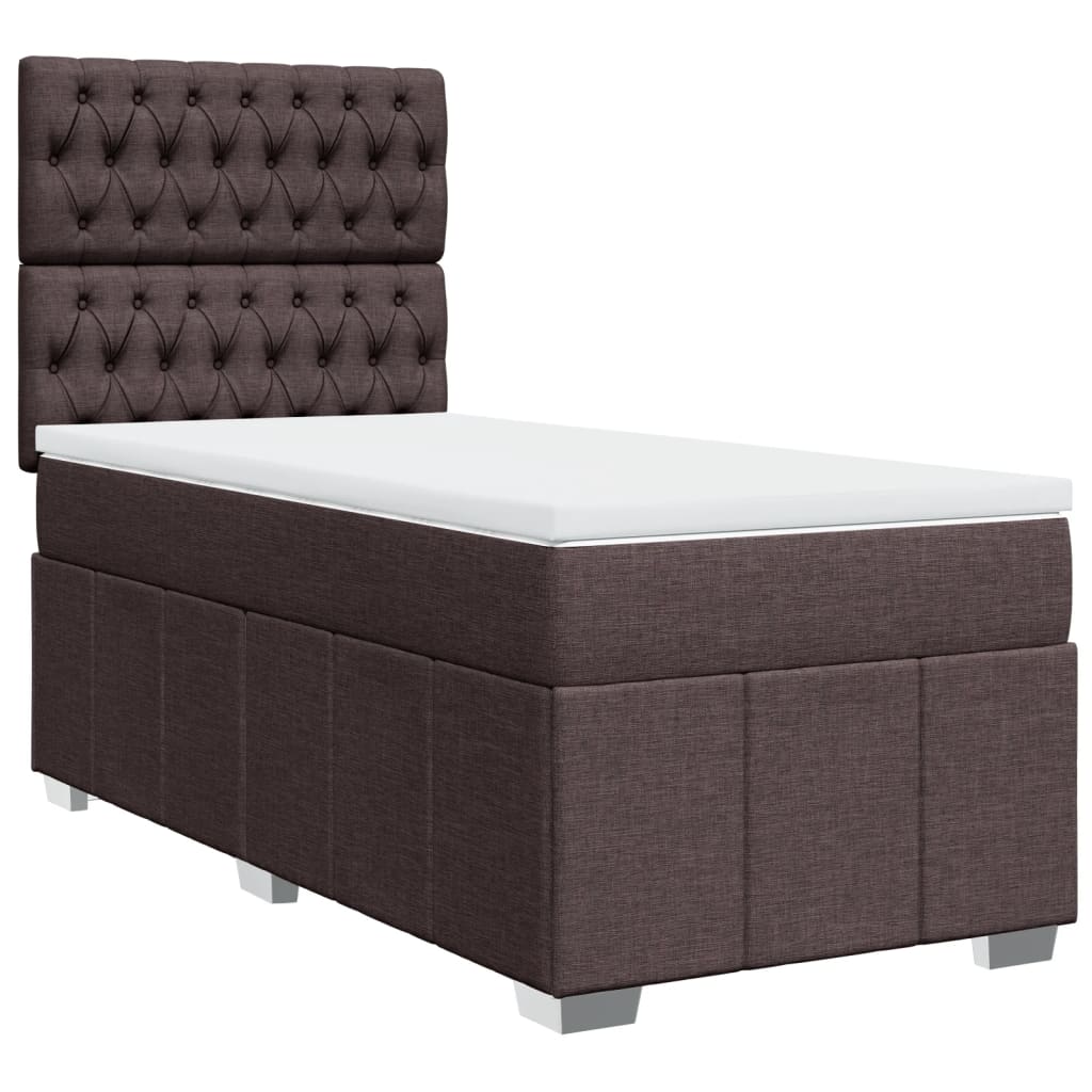 Thumbnail - vidaXL Boxspringbett mit Matratze Dunkelbraun 80x200 cm Stoff