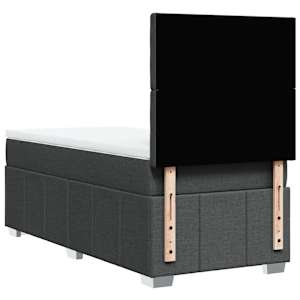 Box spring postel s matrací tmavě šedá 80 x 200 cm textil - obrázek 8