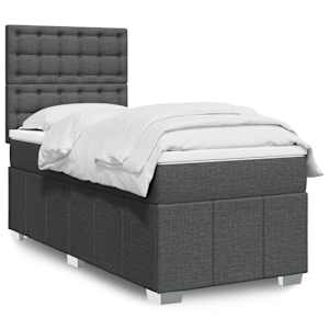 Box spring postel s matrací tmavě šedá 80 x 200 cm textil