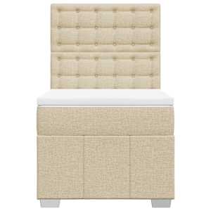 Box spring postel s matrací krémová 80 x 200 cm textil - obrázek 6