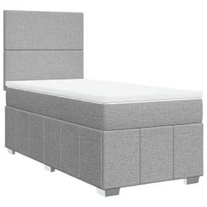 Box spring postel s matrací světle šedá 90x190 cm textil - obrázek 3