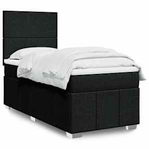 Box spring postel s matrací černá 90x190 cm textil - obrázek 1
