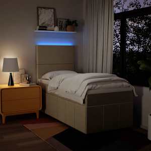 Box spring postel s matrací krémová 90x190 cm textil - obrázek 4