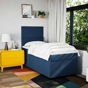 Box spring postel s matrací modrá 90x190 cm textil - obrázek 5