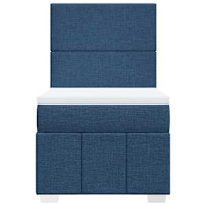 Box spring postel s matrací modrá 90x190 cm textil - obrázek 6