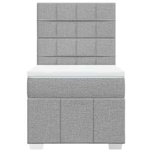 Box spring postel s matrací světle šedá 90x190 cm textil - obrázek 6