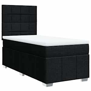 Box spring postel s matrací černá 90x190 cm textil - obrázek 3