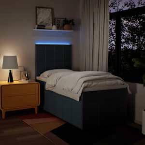 Box spring postel s matrací modrá 90x190 cm textil - obrázek 4