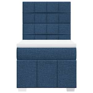 Box spring postel s matrací modrá 90x190 cm textil - obrázek 6