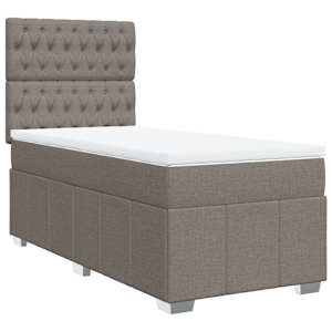 vidaXL Boxspringbett mit Matratze Taupe 90x190 cm Stoff