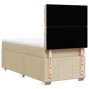 Box spring postel s matrací krémová 90x190 cm textil - obrázek 8