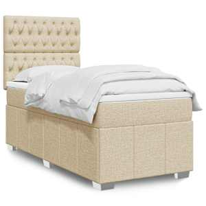 Box spring postel s matrací krémová 90x190 cm textil - obrázek 1