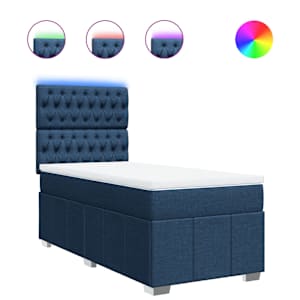 Box spring postel s matrací modrá 90x190 cm textil - obrázek 2