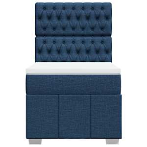Box spring postel s matrací modrá 90x190 cm textil - obrázek 6