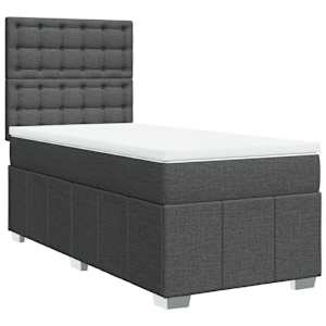 Box spring postel s matrací tmavě šedá 90x190 cm textil - obrázek 3