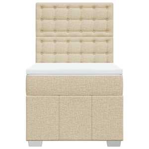 Box spring postel s matrací krémová 90x190 cm textil - obrázek 6