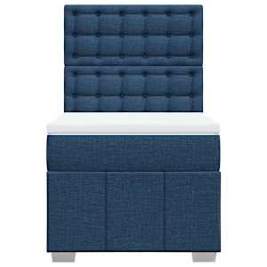 Box spring postel s matrací modrá 90x190 cm textil - obrázek 6