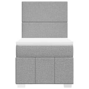 Box spring postel s matrací světle šedá 90x200 cm textil - obrázek 6