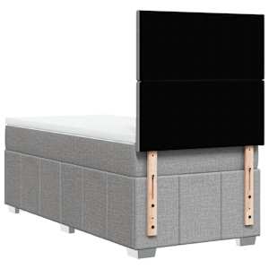 Box spring postel s matrací světle šedá 90x200 cm textil - obrázek 8