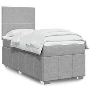 Box spring postel s matrací světle šedá 90x200 cm textil - obrázek 1