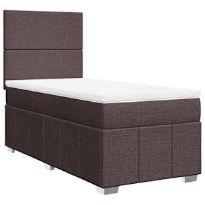 Box spring postel s matrací tmavě hnědá 90x200 cm textil - obrázek 3