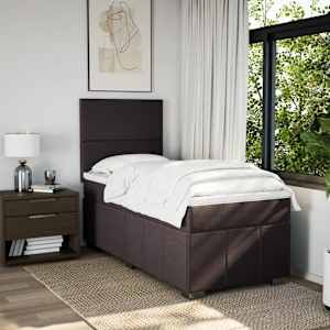 Box spring postel s matrací tmavě hnědá 90x200 cm textil - obrázek 5