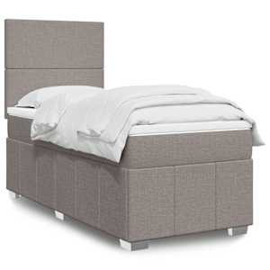 Box spring postelja z vzmetnico taupe 90x200 cm blago