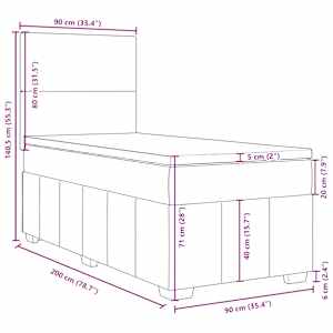 Box spring postel s matrací krémová 90x200 cm textil - obrázek 18