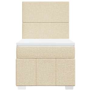Box spring postel s matrací krémová 90x200 cm textil - obrázek 6