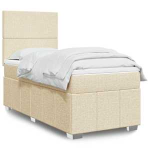 Box spring postel s matrací krémová 90x200 cm textil - obrázek 1