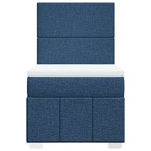 Box spring postel s matrací modrá 90x200 cm textil - obrázek 6