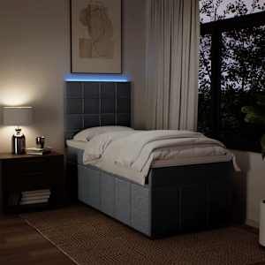 Box spring postel s matrací světle šedá 90x200 cm textil - obrázek 4