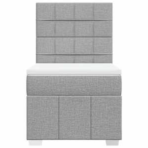 Box spring postel s matrací světle šedá 90x200 cm textil - obrázek 6
