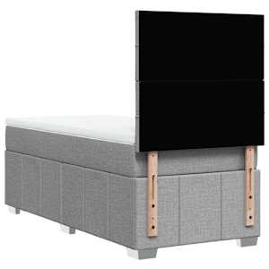 Box spring postel s matrací světle šedá 90x200 cm textil - obrázek 8