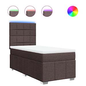 Box spring postel s matrací tmavě hnědá 90x200 cm textil - obrázek 2