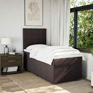 Box spring postel s matrací tmavě hnědá 90x200 cm textil - obrázek 5