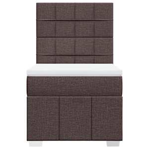 Box spring postel s matrací tmavě hnědá 90x200 cm textil - obrázek 6