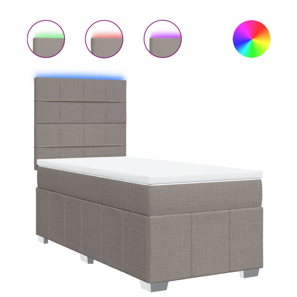 vidaXL Box spring postel s matrací taupe 90x200 cm textil