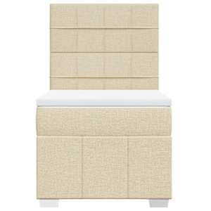 Box spring postel s matrací krémová 90x200 cm textil - obrázek 6