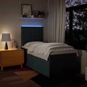 Box spring postel s matrací modrá 90x200 cm textil - obrázek 4
