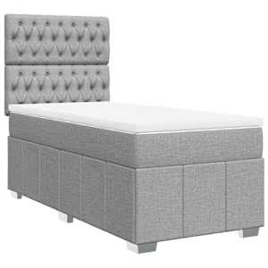Box spring postel s matrací světle šedá 90x200 cm textil - obrázek 3
