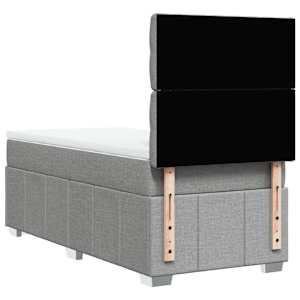 Box spring postel s matrací světle šedá 90x200 cm textil - obrázek 8